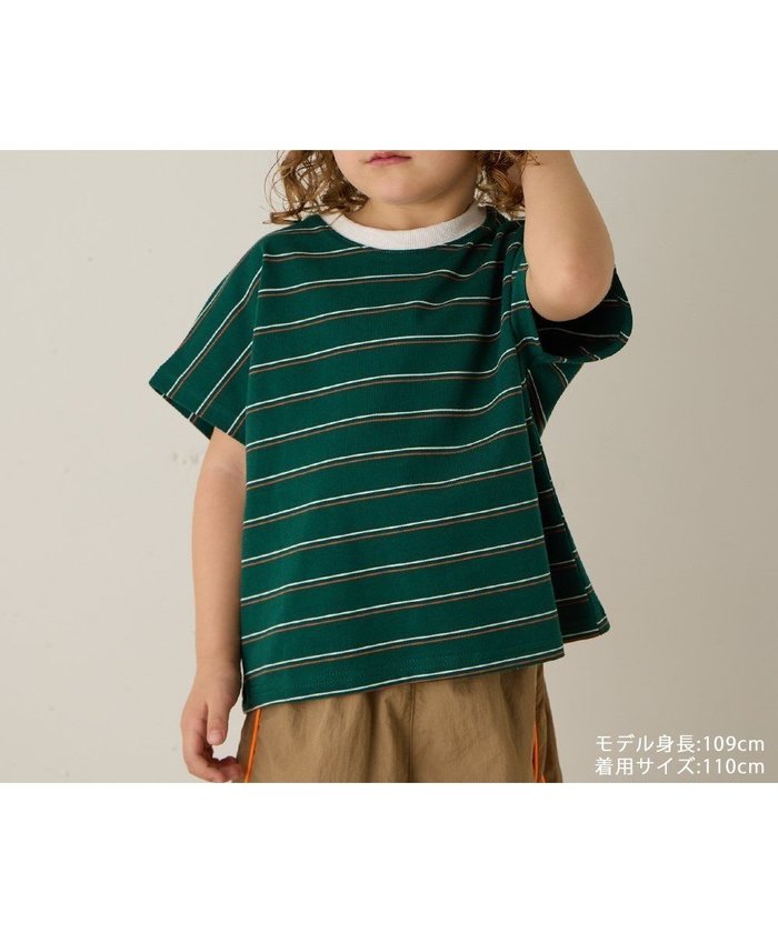 【リジェール/riziere / KIDS】の半袖カットソー インテリア・キッズ・メンズ・レディースファッション・服の通販 founy(ファウニー) https://founy.com/ ファッション Fashion キッズファッション Fashion for Kids トップス・カットソー Cut & Sew Tops カットソー Cut and Sewn Top ショート Short, Short Length デニム Denim, Jeans Material バランス Balance, Style Balance バルーン Balloon, Balloon Silhouette ボトム Bottoms, Lower Wear ボーダー Border, Stripe リラックス Relax, Relaxed Fit エレガント 上品 Elegant 半袖 Short Sleeve, Half Sleeve |ID: prp329100004977822 ipo3291000000037306915