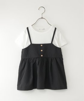 【イッカ/ikka / KIDS】の【WEB限定カラーあり】サッカーキャミドッキングプルオーバー(120~160cm) 大人の最旬トレンドファッション＆コーディネート founy(ファウニー) ファッション Fashion キッズファッション Fashion for Kids トップス・カットソー Cut & Sew Tops キャミ Camisole, Cami Top キャミソール Camisole, Spaghetti Strap Top サッカー Seersucker, Summer Fabric ショート Short, Short Length デニム Denim, Jeans Material 夏 Summer |ID:prp329100004977882