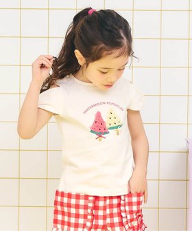 【エフオー オンラインストア/F.O.Online Store / KIDS】のリボンオフショルサマーモチーフTシャツ 大人の最旬トレンドファッション＆コーディネート founy(ファウニー) ファッション Fashion キッズファッション Fashion for Kids 半袖 Short Sleeve, Half Sleeve |ID:prp329100004977996