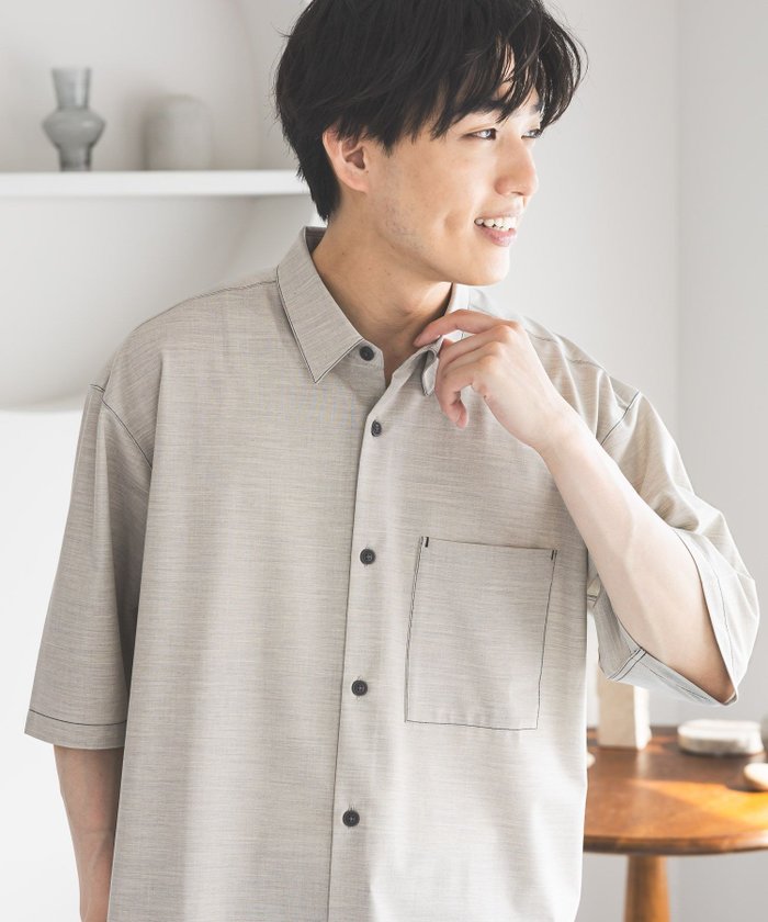 【グローバルワーク/GLOBAL WORK / MEN】のURBANシャツAIR/5分袖/638140 インテリア・キッズ・メンズ・レディースファッション・服の通販 founy(ファウニー) https://founy.com/ ファッション Fashion メンズファッション Fashion for Men おすすめ Recommended / Our Picks ストレッチ Stretch, Stretchy Fabric ボックス Boxy, Box Shape 半袖 Short Sleeve, Half Sleeve 軽量 Lightweight, Ultra Light |ID: prp329100004978129 ipo3291000000037308013
