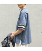 【ニコアンド/niko and / MEN】のクロシェ切り替えTシャツ ブルー80|ID: prp329100004978152 ipo3291000000037348447
