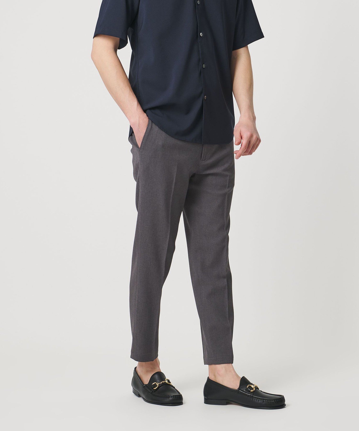 【ビューティ&ユース ユナイテッドアローズ/BEAUTY&YOUTH / UNITED ARROWS / MEN】の【WEB限定 WARDROBE SMART】フラックスライク テーパード アンクルパンツ【吸水速乾・UVカット】 インテリア・キッズ・メンズ・レディースファッション・服の通販 founy(ファウニー) 　ファッション　Fashion　メンズファッション　Fashion for Men　ボトムス　Bottoms　アンクル　Ankle-Length Design　コイン　Coin, Coin Design　コンパクト　Compact, Small Size　吸水　Absorbent, Quick-Dry　シンプル　Simple, Minimal　ストレッチ　Stretch, Stretchy Fabric　スマート　Smart, Elegant　スラックス　Slacks, Dress Pants　スリム　Slim, Slim Fit　テーパード　Tapered, Tapered Pants　ドレス　Dress, One-Piece　ドレープ　Drape, Draping Fabric　ファブリック　Fabric, Textile　プリーツ　Pleats, Pleated　ポケット　Pocket, Pocket Detail　夏　Summer　DK.GRAY|ID: prp329100004978173 ipo3291000000037308255