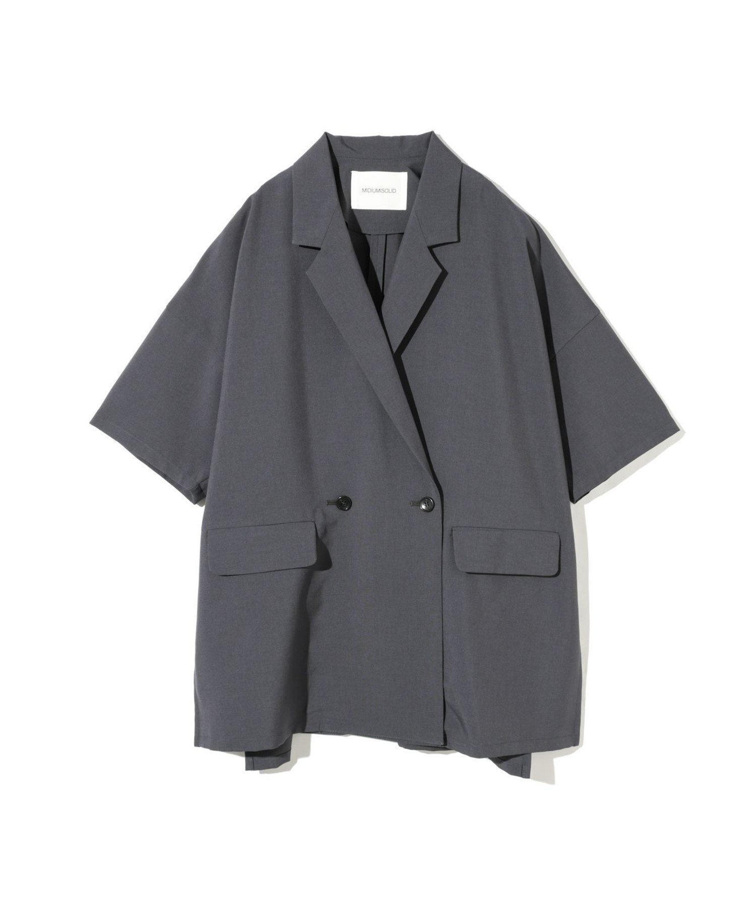 【マーコート/MARcourt】のMIDIUMISOLID for Ladies ライトワイドジャケット インテリア・キッズ・メンズ・レディースファッション・服の通販 founy(ファウニー) 　ファッション　Fashion　レディースファッション　Fashion for Women　アウター　Coat / Outerwear Collection　レディースジャケット・軽アウター　Jackets　ジャケット　Jacket, Outerwear　スリット　Slit, Slit Detail　セットアップ　Set-Up, Coordinated Outfit　ダブル　Double, Double-Breasted　テーラード　Tailored, Tailored Fit　フロント　Front, Front Design　ポケット　Pocket, Pocket Detail　再入荷　Restock / Back in Stock　夏　Summer　春　Spring　S/S・春夏　SS, Spring/Summer, Warm Season　無地　Plain, Solid Color　チャコールグレー|ID: prp329100004978187 ipo3291000000037308315