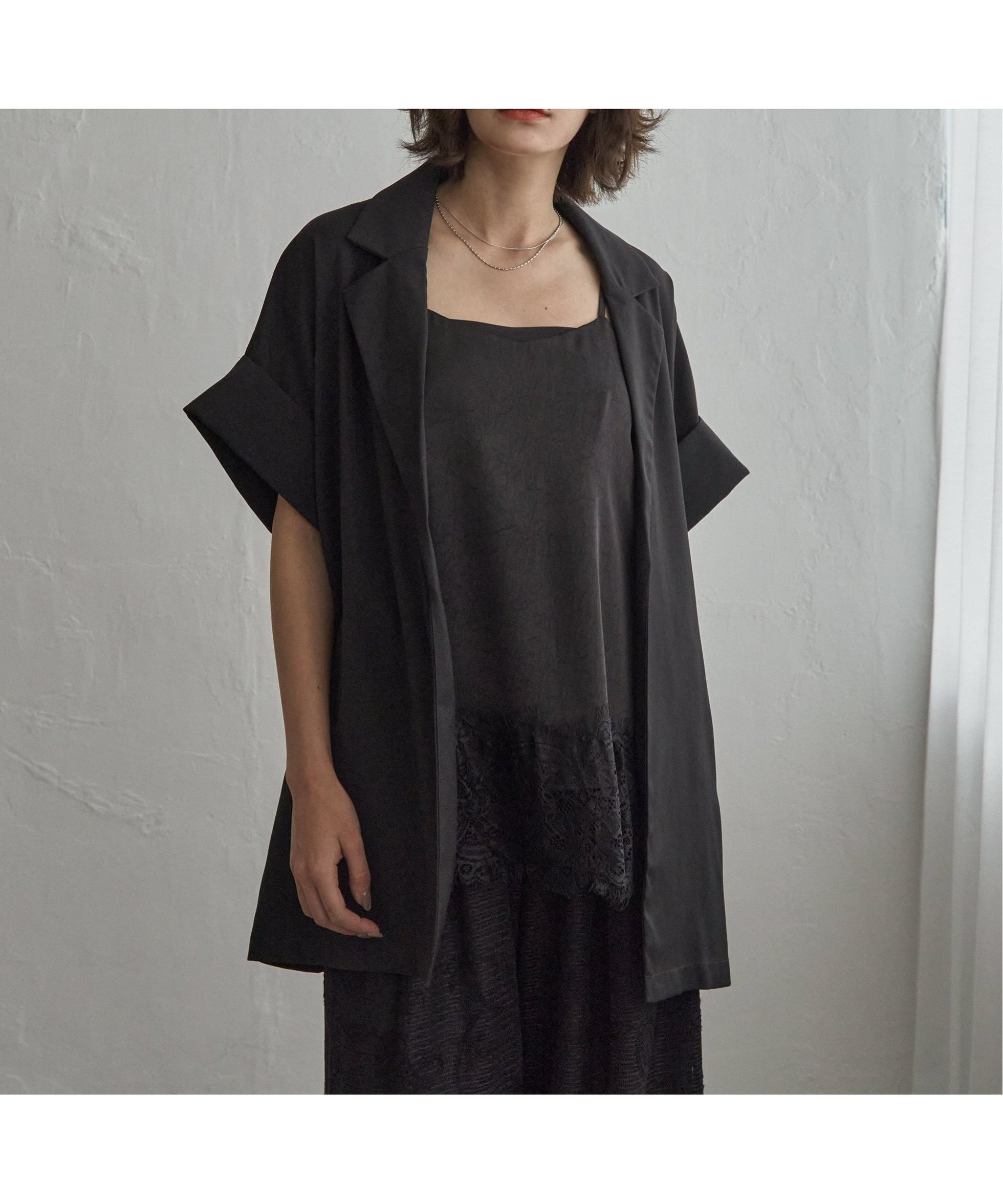 【ノッチ/notch】のヴィンテージワッシャー ハーフスリーブジャケット インテリア・キッズ・メンズ・レディースファッション・服の通販 founy(ファウニー) 　ファッション　Fashion　レディースファッション　Fashion for Women　アウター　Coat / Outerwear Collection　レディースジャケット・軽アウター　Jackets　ショルダー　Shoulder, Shoulder Strap　シンプル　Simple, Minimal　ジャケット　Jacket, Outerwear　スリット　Slit, Slit Detail　スリーブ　Sleeve, Long Sleeve / Short Sleeve　デニム　Denim, Jeans Material　ミックス　Mix, Mixed Style　半袖　Short Sleeve, Half Sleeve　定番　Standard, Basic Item　ブラック|ID: prp329100004978188 ipo3291000000037308318
