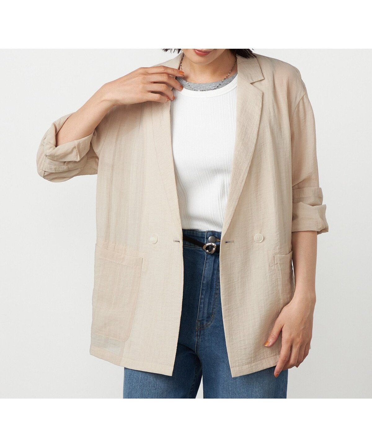 【コムサイズム/COMME CA ISM】のシアージャケット インテリア・キッズ・メンズ・レディースファッション・服の通販 founy(ファウニー) 　ファッション　Fashion　レディースファッション　Fashion for Women　アウター　Coat / Outerwear Collection　レディースジャケット・軽アウター　Jackets　シアー　Sheer, See-Through　ジャケット　Jacket, Outerwear　ドレープ　Drape, Draping Fabric　パッチ　Patch, Appliqué　ボックス　Boxy, Box Shape　ポケット　Pocket, Pocket Detail　ヴィンテージ　Vintage Style　ベージュ|ID: prp329100004978190 ipo3291000000037308326