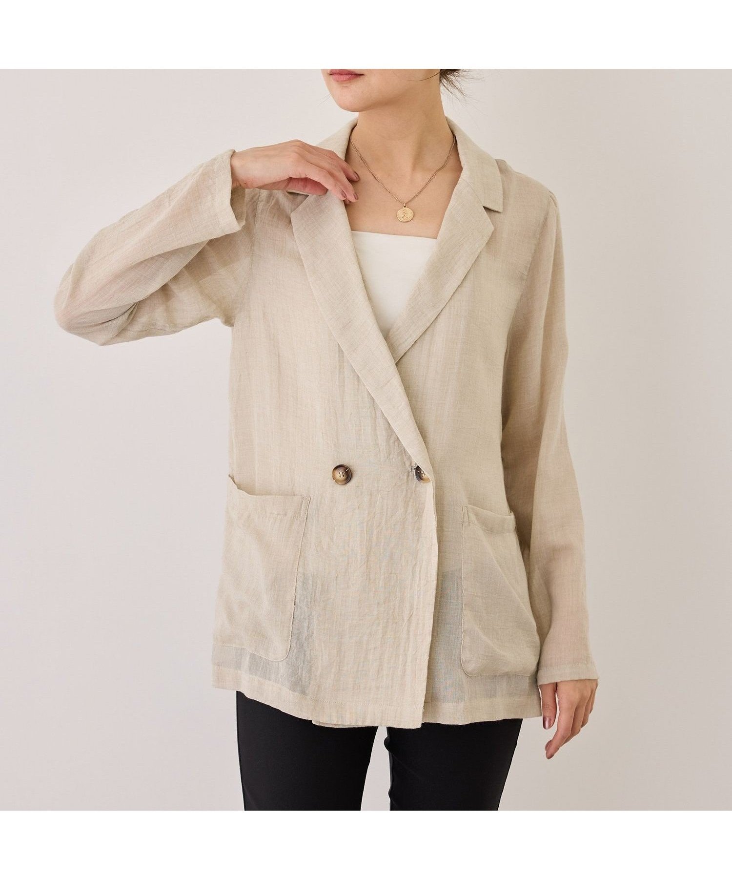 【ジャイロ/JAYRO】のボイルシャンブレージャケット インテリア・キッズ・メンズ・レディースファッション・服の通販 founy(ファウニー) 　ファッション　Fashion　レディースファッション　Fashion for Women　アウター　Coat / Outerwear Collection　レディースジャケット・軽アウター　Jackets　春　Spring　カーディガン　Cardigan, Knitwear　軽量　Lightweight, Ultra Light　シアー　Sheer, See-Through　シャンブレー　Chambray, Denim-Like Fabric　シンプル　Simple, Minimal　ジャケット　Jacket, Outerwear　スラックス　Slacks, Dress Pants　タンク　Tank Top, Sleeveless Top　ダブル　Double, Double-Breasted　デニム　Denim, Jeans Material　バランス　Balance, Style Balance　ポケット　Pocket, Pocket Detail　ワイド　Wide, Wide Fit　S/S・春夏　SS, Spring/Summer, Warm Season　おすすめ　Recommended / Our Picks　夏　Summer　ビジネス 仕事 通勤　Business / Work / Commuting　ベージュ(27)|ID: prp329100004978193 ipo3291000000037308337