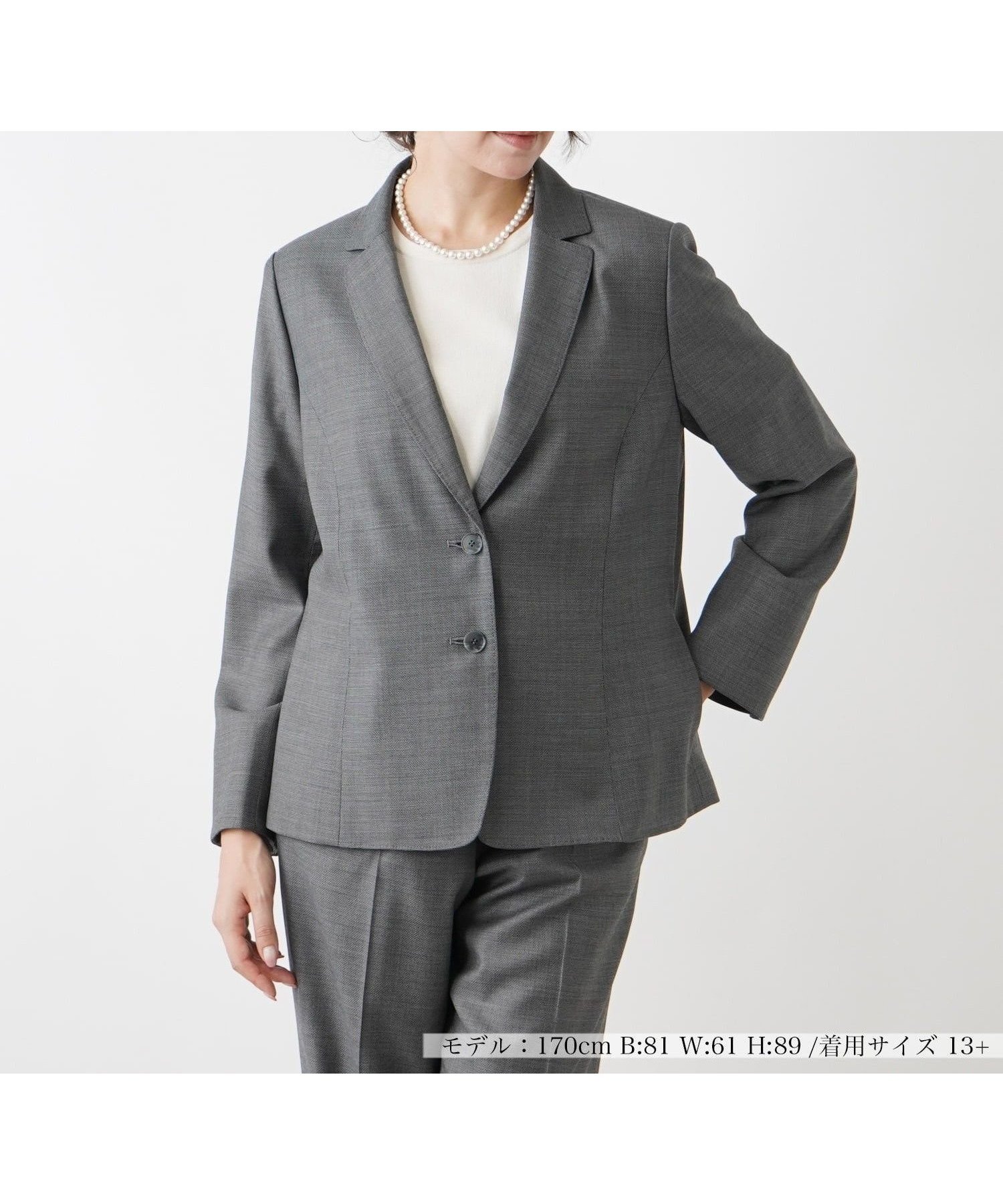 【レリアンプラスハウス/Leilian PLUS HOUSE】のテーラードジャケット インテリア・キッズ・メンズ・レディースファッション・服の通販 founy(ファウニー) 　ファッション　Fashion　レディースファッション　Fashion for Women　アウター　Coat / Outerwear Collection　レディースジャケット・軽アウター　Jackets　テーラードジャケット / 通勤・きれいめスタイル　Tailored Jackets & Blazers　おすすめ　Recommended / Our Picks　シェイプ　Shape, Slim Fit　スマート　Smart, Elegant　スリット　Slit, Slit Detail　セットアップ　Set-Up, Coordinated Outfit　ポケット　Pocket, Pocket Detail　秋　Autumn　アッシュグレー|ID: prp329100004978201 ipo3291000000037308362