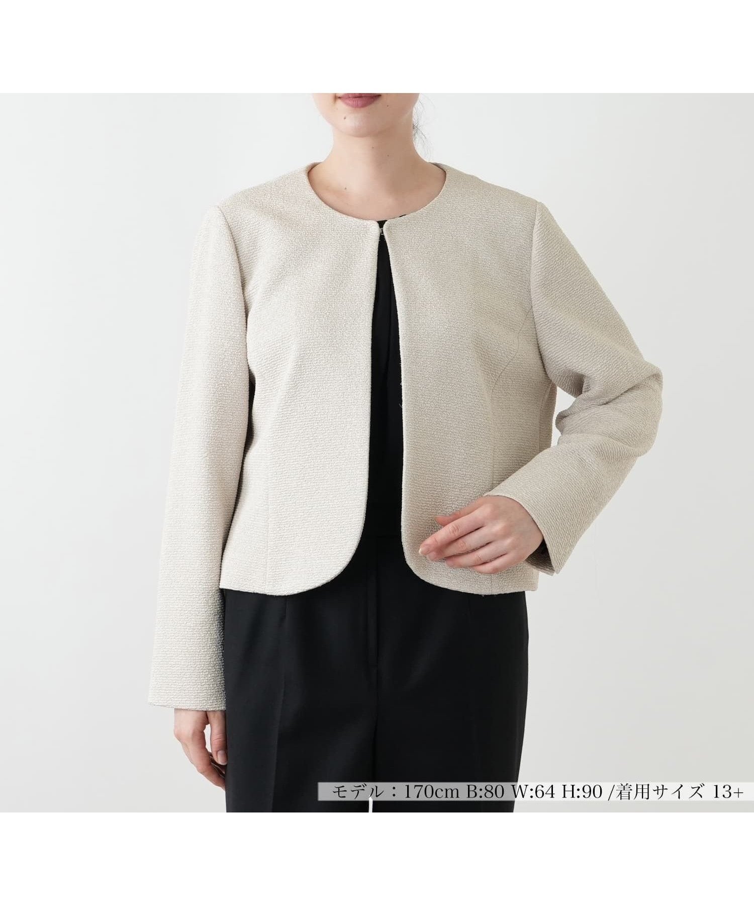 【レリアンプラスハウス/Leilian PLUS HOUSE】のジャケット【セレモニー】 大人の最旬トレンドファッション＆コーディネート founy(ファウニー) 　ファッション　Fashion　レディースファッション　Fashion for Women　アウター　Coat / Outerwear Collection　レディースジャケット・軽アウター　Jackets　エレガント 上品　Elegant　シンプル　Simple, Minimal　ジャケット　Jacket, Outerwear　セレモニー　Ceremony　バランス　Balance, Style Balance　ビジネス 仕事 通勤　Business / Work / Commuting　フロント　Front, Front Design　ポケット　Pocket, Pocket Detail　ラウンド　Round, Round Neck　秋　Autumn　 other-1|ID: prp329100004978211 ipo3291000000037308388