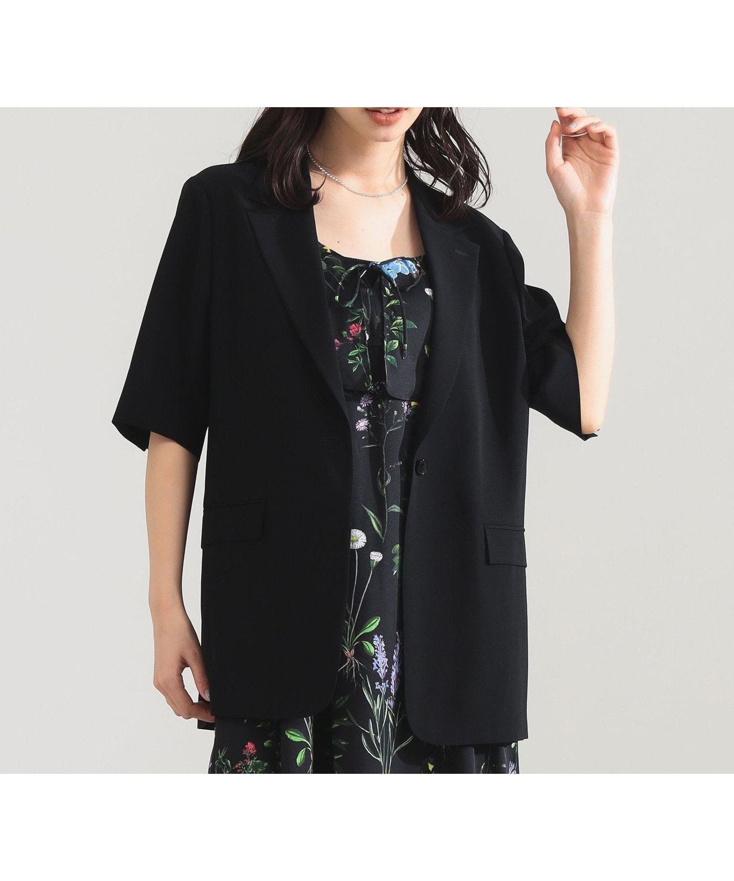 【デミルクス ビームス/Demi-Luxe BEAMS】のシアー ハーフスリーブ ジャケット インテリア・キッズ・メンズ・レディースファッション・服の通販 founy(ファウニー) 　ファッション　Fashion　レディースファッション　Fashion for Women　アウター　Coat / Outerwear Collection　レディースジャケット・軽アウター　Jackets　オーガンジー　Organza Fabric　カーディガン　Cardigan, Knitwear　キャミソール　Camisole, Spaghetti Strap Top　シアー　Sheer, See-Through　シンプル　Simple, Minimal　ジャケット　Jacket, Outerwear　スラックス　Slacks, Dress Pants　スリット　Slit, Slit Detail　スリーブ　Sleeve, Long Sleeve / Short Sleeve　タンク　Tank Top, Sleeveless Top　デニム　Denim, Jeans Material　トレンド　Trend, Trending Now　ドレープ　Drape, Draping Fabric　ハーフ　Half, Half-Length　バランス　Balance, Style Balance　ベーシック　Basic, Essential　おすすめ　Recommended / Our Picks　夏　Summer　エレガント 上品　Elegant　BLACK|ID: prp329100004978243 ipo3291000000037308508