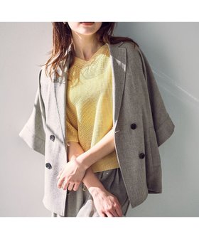 【エニー/ANY】のテックリネンツイードジャケット(セットアップ着用可) 大人の最旬トレンドファッション＆コーディネート founy(ファウニー) ファッション Fashion レディースファッション Fashion for Women アウター Coat / Outerwear Collection レディースジャケット・軽アウター Jackets 春 Spring カーディガン Cardigan, Knitwear サマー Summer, Summer Style ジャケット Jacket, Outerwear スリーブ Sleeve, Long Sleeve / Short Sleeve セットアップ Set-Up, Coordinated Outfit ダブル Double, Double-Breasted デニム Denim, Jeans Material トレンド Trend, Trending Now ハーフ Half, Half-Length フロント Front, Front Design ポケット Pocket, Pocket Detail 半袖 Short Sleeve, Half Sleeve リネン Linen, Linen Fabric ロールアップ Roll-Up, Cuffed Hem S/S・春夏 SS, Spring/Summer, Warm Season 再入荷 Restock / Back in Stock おすすめ Recommended / Our Picks 夏 Summer |ID:prp329100004978245