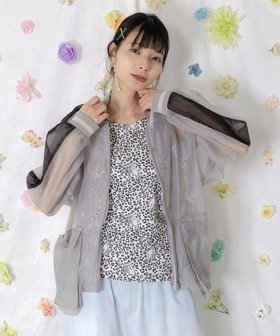 【ゴースローキャラバン/go slow caravan】のScoLar/スカラー オーガンジー×シアー JKT (WOMENS) 大人の最旬トレンドファッション＆コーディネート founy(ファウニー) ファッション Fashion レディースファッション Fashion for Women オーガンジー Organza Fabric シアー Sheer, See-Through プリント Print, Printed Pattern ポケット Pocket, Pocket Detail |ID:prp329100004978251