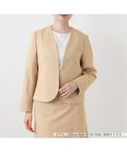 【レリアン/LEILIAN】のVネックノーカラージャケット【Leilian WHITE LABEL】 ベージュ|ID: prp329100004978253 ipo3291000000037308542
