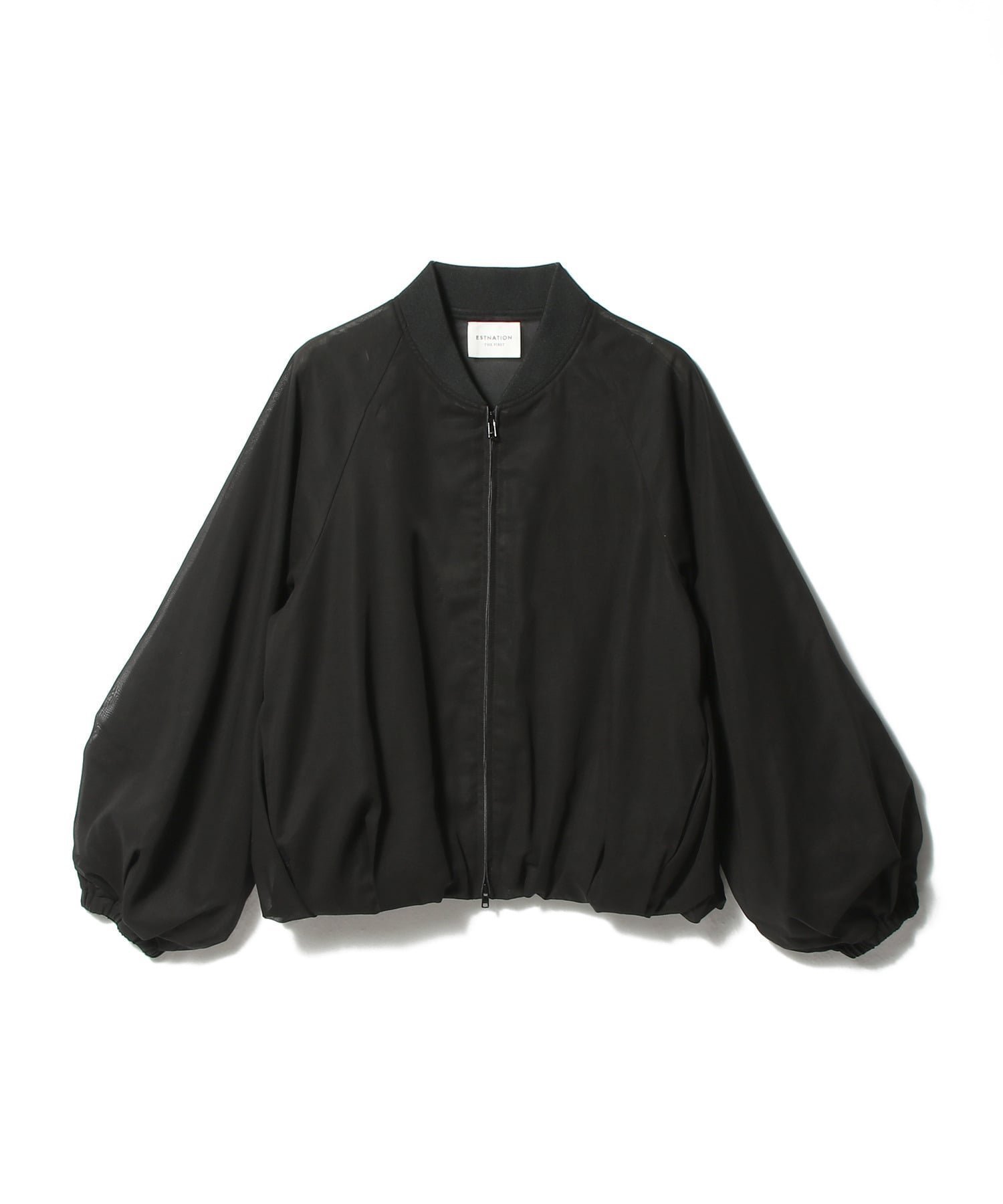 【エストネーション/ESTNATION】のESTNATION THE FIRST / シアーブルゾン インテリア・キッズ・メンズ・レディースファッション・服の通販 founy(ファウニー) 　ファッション　Fashion　レディースファッション　Fashion for Women　アウター　Coat / Outerwear Collection　ブルゾンジャケット・スポーティアウター　Blouson Jackets　バルーン　Balloon, Balloon Silhouette　フィット　Fit, Slim Fit　フェミニン　Feminine, Girly　夏　Summer　春　Spring　S/S・春夏　SS, Spring/Summer, Warm Season　ブラック|ID: prp329100004978263 ipo3291000000037308575