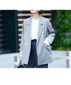 【カリテ/qualite】のシャークスキンダブルジャケット 大人の最旬トレンドファッション＆コーディネート founy(ファウニー) ファッション Fashion レディースファッション Fashion for Women アウター Coat / Outerwear Collection レディースジャケット・軽アウター Jackets インナー Innerwear シンプル Simple, Minimal ジャケット Jacket, Outerwear ダウン Down, Puffer デニム Denim, Jeans Material ポケット Pocket, Pocket Detail 別注 Limited Edition, Custom Order 春 Spring thumbnail グレー|ID: prp329100004978268 ipo3291000000037308591