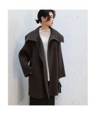 【ルージュヴィフラクレ/Rouge vif la cle】のウール混オーバーカラーリバーコート チャコールグレー|ID: prp329100004978284 ipo3291000000037308647