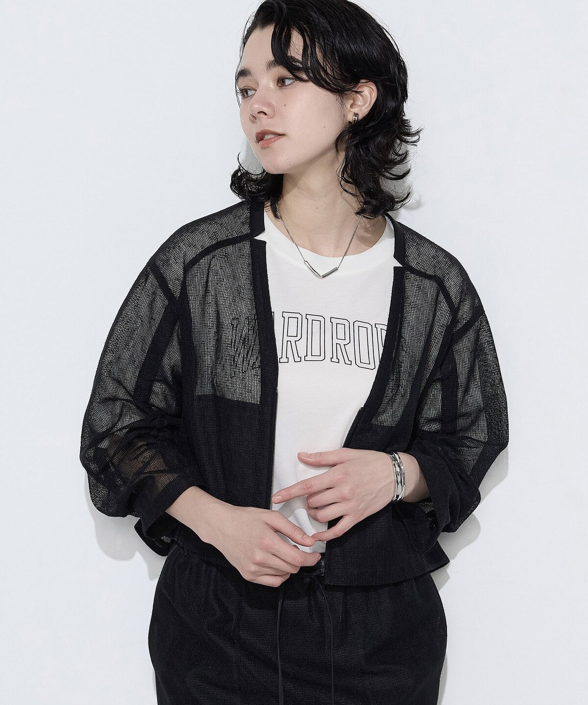 【コムサ/COMME CA】のSサイズ 【セットアップ対応】リネンシアーラッセル ブルゾン インテリア・キッズ・メンズ・レディースファッション・服の通販 founy(ファウニー) 　ファッション　Fashion　レディースファッション　Fashion for Women　アウター　Coat / Outerwear Collection　ブルゾンジャケット・スポーティアウター　Blouson Jackets　オーガンジー　Organza Fabric　コンパクト　Compact, Small Size　サテン　Satin, Glossy Fabric　スリット　Slit, Slit Detail　セットアップ　Set-Up, Coordinated Outfit　テーラード　Tailored, Tailored Fit　デコルテ　Décolleté, Neckline　バランス　Balance, Style Balance　フロント　Front, Front Design　ブルゾン　Blouson, Bomber Jacket　ボックス　Boxy, Box Shape　ポケット　Pocket, Pocket Detail　メタル　Metal, Metal Parts　ラッセル　Raschel, Raschel Lace　リネン　Linen, Linen Fabric　おすすめ　Recommended / Our Picks　夏　Summer　05:ブラック|ID: prp329100004978287 ipo3291000000037308658