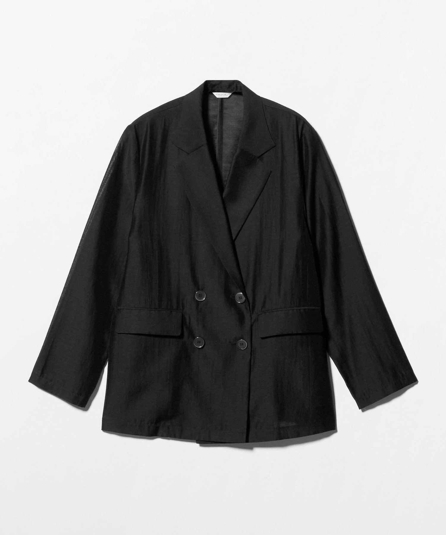 【ユナイテッドアローズ/UNITED ARROWS】のシアー ダブルジャケット -ウォッシャブル- A DAY IN THE LIFE インテリア・キッズ・メンズ・レディースファッション・服の通販 founy(ファウニー) 　ファッション　Fashion　レディースファッション　Fashion for Women　アウター　Coat / Outerwear Collection　レディースジャケット・軽アウター　Jackets　ウォッシャブル　Machine Washable　クラシカル　Classical, Vintage-Inspired　シアー　Sheer, See-Through　ジャケット　Jacket, Outerwear　ダブル　Double, Double-Breasted　デニム　Denim, Jeans Material　トレンド　Trend, Trending Now　バランス　Balance, Style Balance　アウトレット　Outlet / Clearance　旅行　Travel　ビジネス 仕事 通勤　Business / Work / Commuting　BLACK|ID: prp329100004978331 ipo3291000000037308800