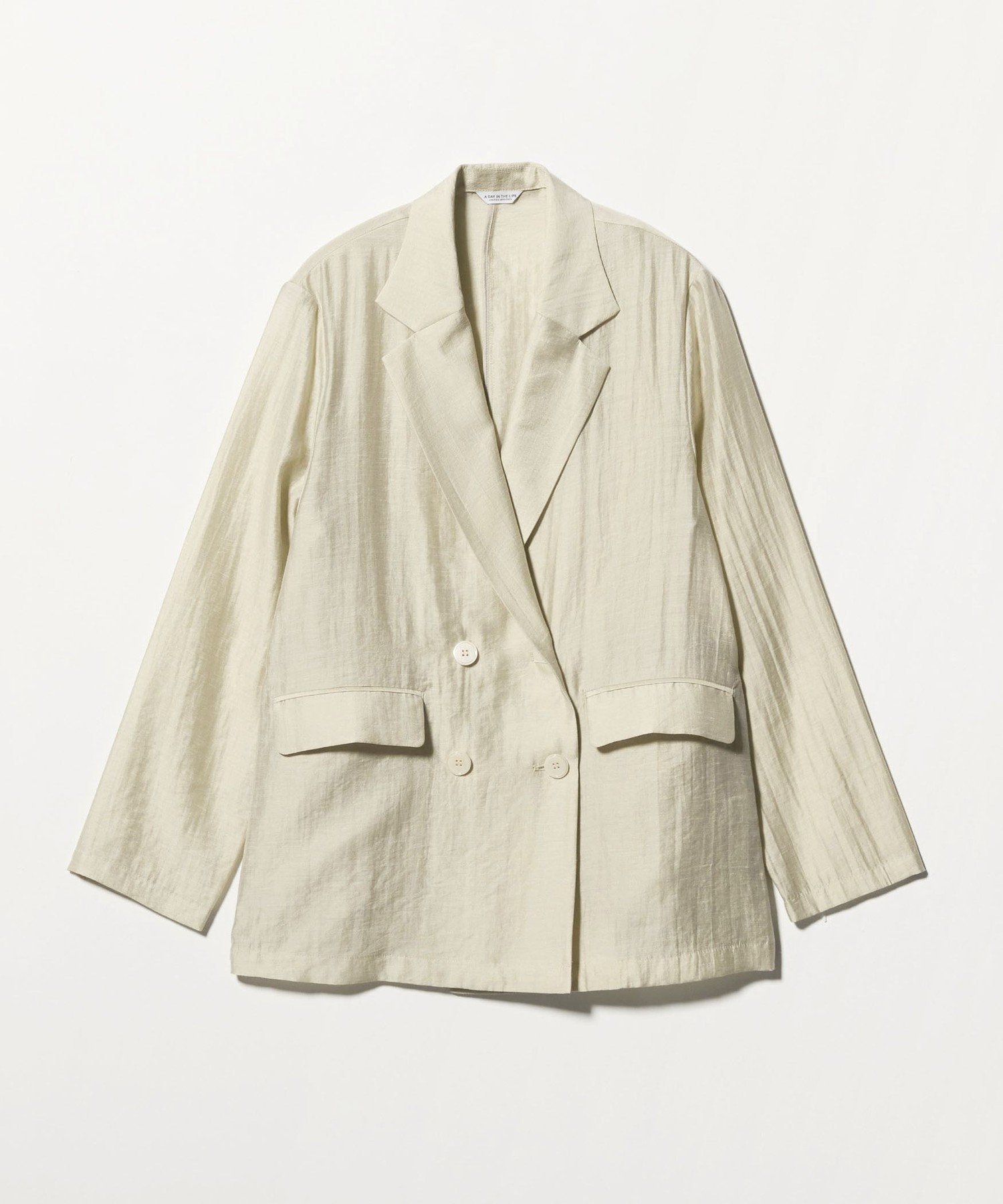 【ユナイテッドアローズ/UNITED ARROWS】のシアー ダブルジャケット -ウォッシャブル- A DAY IN THE LIFE インテリア・キッズ・メンズ・レディースファッション・服の通販 founy(ファウニー) 　ファッション　Fashion　レディースファッション　Fashion for Women　アウター　Coat / Outerwear Collection　レディースジャケット・軽アウター　Jackets　ウォッシャブル　Machine Washable　クラシカル　Classical, Vintage-Inspired　シアー　Sheer, See-Through　ジャケット　Jacket, Outerwear　ダブル　Double, Double-Breasted　デニム　Denim, Jeans Material　トレンド　Trend, Trending Now　バランス　Balance, Style Balance　アウトレット　Outlet / Clearance　旅行　Travel　ビジネス 仕事 通勤　Business / Work / Commuting　BEIGE|ID: prp329100004978331 ipo3291000000037308801