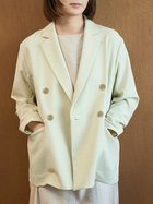 【エミ/emmi】のリラックスダブルブレストジャケット【セットアップ対応】 大人の最旬トレンドファッション＆コーディネート founy(ファウニー) ファッション Fashion レディースファッション Fashion for Women アウター Coat / Outerwear Collection レディースジャケット・軽アウター Jackets おすすめ Recommended / Our Picks キャミワンピース Cami Dress, Slip Dress ジャケット Jacket, Outerwear スマート Smart, Elegant セットアップ Set-Up, Coordinated Outfit ダブル Double, Double-Breasted フェミニン Feminine, Girly ポケット Pocket, Pocket Detail 夏 Summer 長袖 Long Sleeve, Full Sleeve thumbnail LIME[022]|ID: prp329100004978340 ipo3291000000037308829