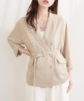 【ナチュラルクチュール/natural couture】のベルト付きシアージャケット 大人の最旬トレンドファッション＆コーディネート founy(ファウニー) ファッション Fashion レディースファッション Fashion for Women アウター Coat / Outerwear Collection レディースジャケット・軽アウター Jackets ベルト&ウエストマーク Belts & Waist Accessories インナー Innerwear クラシカル Classical, Vintage-Inspired シアー Sheer, See-Through ダブル Double, Double-Breasted デニム Denim, Jeans Material 定番 Standard, Basic Item フェミニン Feminine, Girly フォーマル Formal, Dressy ポケット Pocket, Pocket Detail リラックス Relax, Relaxed Fit 再入荷 Restock / Back in Stock おすすめ Recommended / Our Picks エレガント 上品 Elegant 結婚式 Wedding 二次会 After Party 2026年 2026 2026春夏・S/S Spring/Summer 2026 SS26 |ID:prp329100004978347