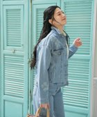 【キャラオクルス/CARA OCRUZ】の【ストレッチ】花柄プリントGジャン【EDWIN】【産地ナブル】 大人の最旬トレンドファッション＆コーディネート founy(ファウニー) ファッション Fashion レディースファッション Fashion for Women アウター Coat / Outerwear Collection インナー Innerwear ウォッシャブル Machine Washable 春 Spring ストレッチ Stretch, Stretchy Fabric スペシャル Special, Limited Edition デニム Denim, Jeans Material フェミニン Feminine, Girly ブリーチ Bleach, Washed Finish プリント Print, Printed Pattern ポケット Pocket, Pocket Detail エレガント 上品 Elegant thumbnail スカイブルー|ID: prp329100004978355 ipo3291000000037308877