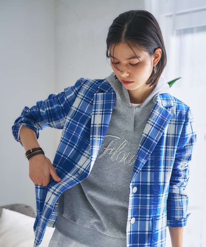 【キャラオクルス/CARA OCRUZ】の【ストレッチ】チェック柄テーラードジャケット インテリア・キッズ・メンズ・レディースファッション・服の通販 founy(ファウニー) https://founy.com/ ファッション Fashion レディースファッション Fashion for Women アウター Coat / Outerwear Collection レディースジャケット・軽アウター Jackets テーラードジャケット / 通勤・きれいめスタイル Tailored Jackets & Blazers ウォッシャブル Machine Washable ストレッチ Stretch, Stretchy Fabric チェック Check, Plaid, Tartan ポケット Pocket, Pocket Detail 夏 Summer 旅行 Travel |ID: prp329100004978356 ipo3291000000037308878
