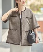 【ジャーナルスタンダード レサージュ/journal standard L'essage】のTWEEDY MESH ショートスリーブジャケット 大人の最旬トレンドファッション＆コーディネート founy(ファウニー) ファッション Fashion レディースファッション Fashion for Women アウター Coat / Outerwear Collection レディースジャケット・軽アウター Jackets 2026年 2026 2026春夏・S/S Spring/Summer 2026 SS26 ジャケット Jacket, Outerwear デニム Denim, Jeans Material フォルム Silhouette, Form フリンジ Fringe, Tassel メッシュ Mesh, Net Fabric thumbnail ベージュ A|ID: prp329100004978360 ipo3291000000037308892