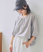 【スタディオ クリップ/studio CLIP】のラミー混リブ付きシアーTブラウス 大人の最旬トレンドファッション＆コーディネート founy(ファウニー) ファッション Fashion レディースファッション Fashion for Women トップス・カットソー Cut & Sew Tops シャツ・ブラウス・オフィスカジュアル Elegant Blouses & Button-Ups おすすめ Recommended / Our Picks カットソー Cut and Sewn Top サロペット Overalls, Salopette シアー Sheer, See-Through スリーブ Sleeve, Long Sleeve / Short Sleeve デニム Denim, Jeans Material バランス Balance, Style Balance thumbnail ハケメ01|ID: prp329100004978372 ipo3291000000037308943