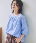 【スタディオ クリップ/studio CLIP】のラミー混リブ付きシアーTブラウス 大人の最旬トレンドファッション＆コーディネート founy(ファウニー) ファッション Fashion レディースファッション Fashion for Women トップス・カットソー Cut & Sew Tops シャツ・ブラウス・オフィスカジュアル Elegant Blouses & Button-Ups おすすめ Recommended / Our Picks カットソー Cut and Sewn Top サロペット Overalls, Salopette シアー Sheer, See-Through スリーブ Sleeve, Long Sleeve / Short Sleeve デニム Denim, Jeans Material バランス Balance, Style Balance thumbnail サックス85|ID: prp329100004978372 ipo3291000000037308948