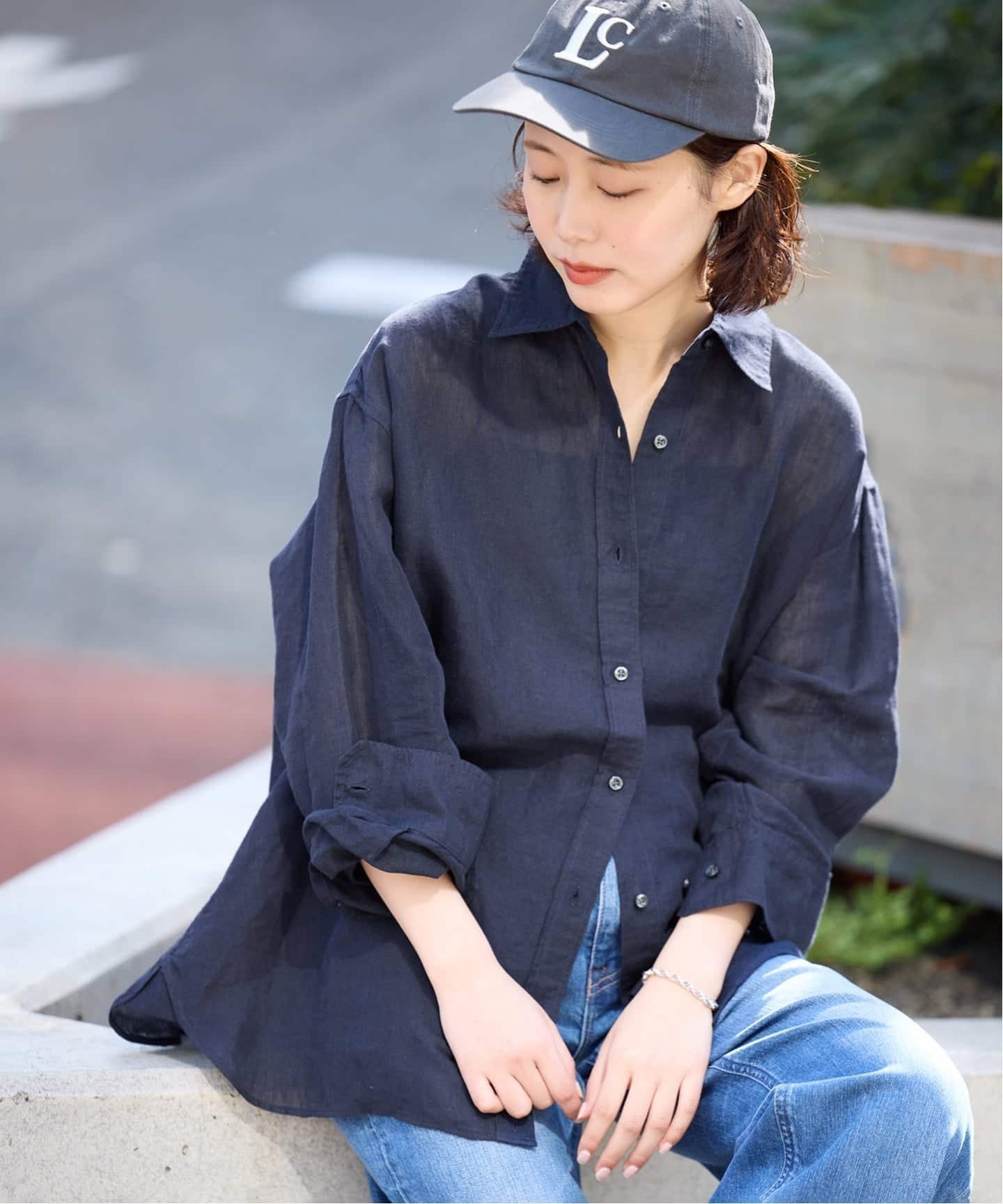 【スローブ イエナ/SLOBE IENA】のリネンコットンカシュクールシャツ インテリア・キッズ・メンズ・レディースファッション・服の通販 founy(ファウニー) 　ファッション　Fashion　レディースファッション　Fashion for Women　トップス・カットソー　Cut & Sew Tops　シャツ・ブラウス・オフィスカジュアル　Elegant Blouses & Button-Ups　2026年　2026　2026春夏・S/S　Spring/Summer 2026 SS26　デニム　Denim, Jeans Material　バランス　Balance, Style Balance　ベーシック　Basic, Essential　リネン　Linen, Linen Fabric　リラックス　Relax, Relaxed Fit　人気　Popular, Best Seller　ネイビー|ID: prp329100004978377 ipo3291000000037308973