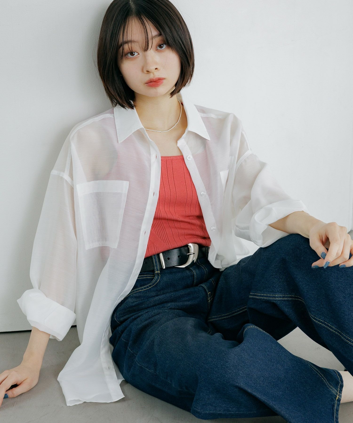 【ページボーイ/PAGEBOY】のクルケアシアーシャツ インテリア・キッズ・メンズ・レディースファッション・服の通販 founy(ファウニー) 　ファッション　Fashion　レディースファッション　Fashion for Women　トップス・カットソー　Cut & Sew Tops　シャツ・ブラウス・オフィスカジュアル　Elegant Blouses & Button-Ups　おすすめ　Recommended / Our Picks　キャミワンピース　Cami Dress, Slip Dress　クール　Cool, Chic　シアー　Sheer, See-Through　スラックス　Slacks, Dress Pants　デニム　Denim, Jeans Material　ドット　Polka Dot, Dot Pattern　フェミニン　Feminine, Girly　プリント　Print, Printed Pattern　ルーズ　Loose, Oversized　春　Spring　無地　Plain, Solid Color　オフホワイト05|ID: prp329100004978385 ipo3291000000037309018