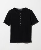 【ビューティ&ユース ユナイテッドアローズ/BEAUTY&YOUTH / UNITED ARROWS】のコットン リブ ヘンリーネック ショートスリーブ カットソー 大人の最旬トレンドファッション＆コーディネート founy(ファウニー) ファッション Fashion レディースファッション Fashion for Women トップス・カットソー Cut & Sew Tops カットソー・ベーシックTシャツ Cut-and-Sewn Tops / Stretch Tees & Basics インナー Innerwear カットソー Cut and Sewn Top コンパクト Compact, Small Size ショート Short, Short Length シンプル Simple, Minimal ジャケット Jacket, Outerwear スリーブ Sleeve, Long Sleeve / Short Sleeve テレコ Ribbed, Rib Stitch thumbnail BLACK|ID: prp329100004978387 ipo3291000000037309036