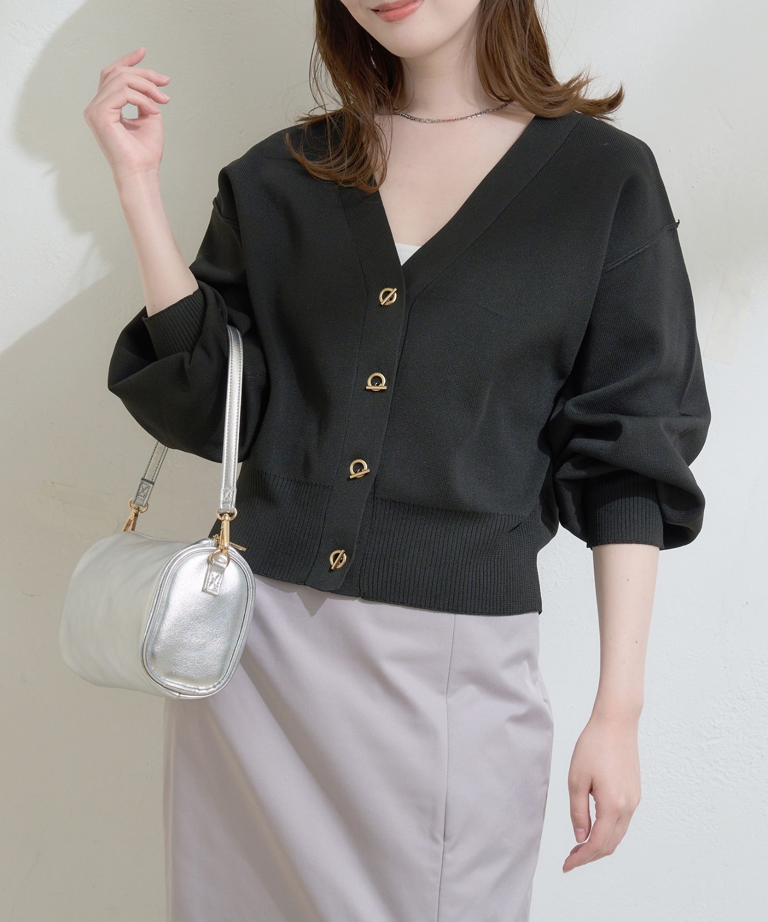 【ナチュラルクチュール/natural couture】のプチプラハトメバー釦カーデ インテリア・キッズ・メンズ・レディースファッション・服の通販 founy(ファウニー) 　ファッション　Fashion　レディースファッション　Fashion for Women　カーディガン　Cardigan, Knitwear　シンプル　Simple, Minimal　再入荷　Restock / Back in Stock　プチプライス・低価格　Affordable / Budget Price　おすすめ　Recommended / Our Picks　2026年　2026　2026春夏・S/S　Spring/Summer 2026 SS26　ブラック|ID: prp329100004978391 ipo3291000000037309054