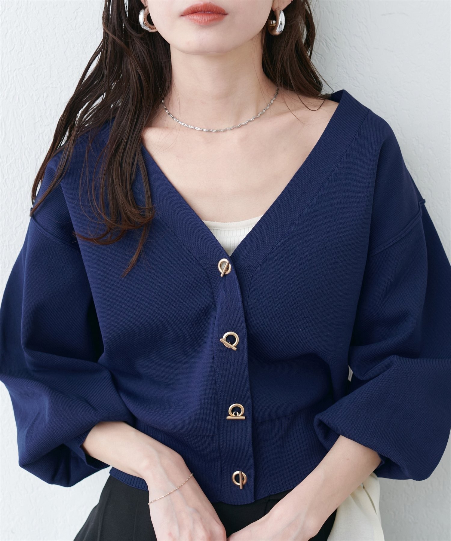 【ナチュラルクチュール/natural couture】のプチプラハトメバー釦カーデ インテリア・キッズ・メンズ・レディースファッション・服の通販 founy(ファウニー) 　ファッション　Fashion　レディースファッション　Fashion for Women　カーディガン　Cardigan, Knitwear　シンプル　Simple, Minimal　再入荷　Restock / Back in Stock　プチプライス・低価格　Affordable / Budget Price　おすすめ　Recommended / Our Picks　2026年　2026　2026春夏・S/S　Spring/Summer 2026 SS26　ネイビー|ID: prp329100004978391 ipo3291000000037309055