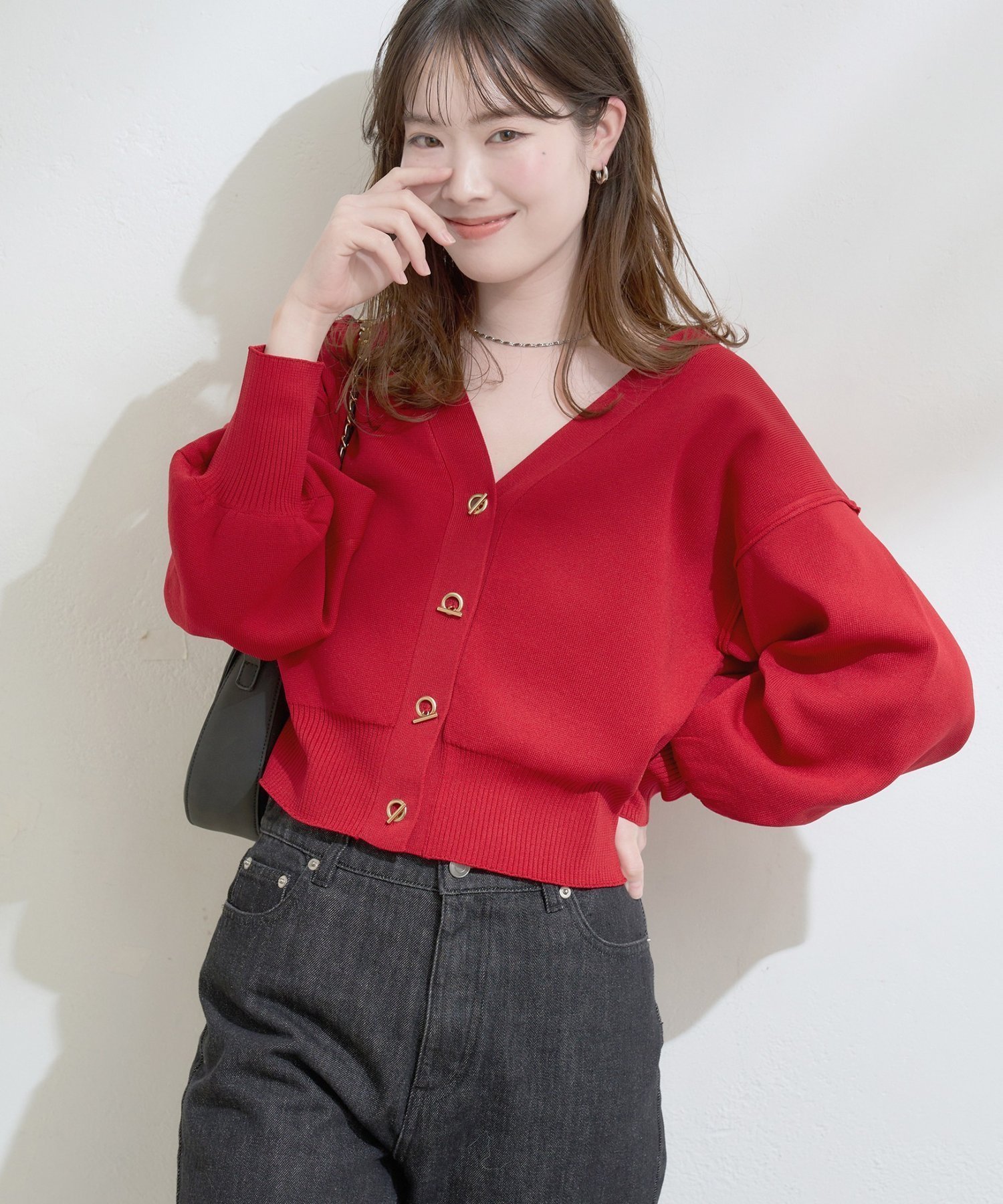 【ナチュラルクチュール/natural couture】のプチプラハトメバー釦カーデ インテリア・キッズ・メンズ・レディースファッション・服の通販 founy(ファウニー) 　ファッション　Fashion　レディースファッション　Fashion for Women　カーディガン　Cardigan, Knitwear　シンプル　Simple, Minimal　再入荷　Restock / Back in Stock　プチプライス・低価格　Affordable / Budget Price　おすすめ　Recommended / Our Picks　2026年　2026　2026春夏・S/S　Spring/Summer 2026 SS26　レッド|ID: prp329100004978391 ipo3291000000037309057