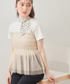 【インデックス/INDEX】のチュールペプラムトップス【洗濯機OK/接触冷感/UVケア】 大人の最旬トレンドファッション＆コーディネート founy(ファウニー) ファッション Fashion レディースファッション Fashion for Women トップス・カットソー Cut & Sew Tops シャーリング Shirring, Ruched シルケット Silket, Silky Cotton スマート Smart, Elegant チュール Tulip, Tulip Motif フェミニン Feminine, Girly おすすめ Recommended / Our Picks 夏 Summer エレガント 上品 Elegant thumbnail グレージュ|ID: prp329100004978402 ipo3291000000037309113