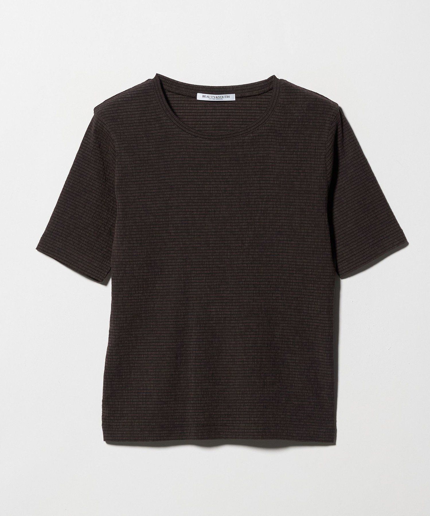 【ビューティ&ユース ユナイテッドアローズ/BEAUTY&YOUTH / UNITED ARROWS】のシャーリング コンパクト ボーダー Tシャツ インテリア・キッズ・メンズ・レディースファッション・服の通販 founy(ファウニー) 　ファッション　Fashion　レディースファッション　Fashion for Women　トップス・カットソー　Cut & Sew Tops　シャツ・ブラウス・オフィスカジュアル　Elegant Blouses & Button-Ups　ロングTシャツ・Tシャツ　Longline T-Shirts & Tees　おすすめ　Recommended / Our Picks　コンパクト　Compact, Small Size　シャーリング　Shirring, Ruched　シンプル　Simple, Minimal　ボトム　Bottoms, Lower Wear　ボーダー　Border, Stripe　ラップ　Wrap, Wrap Design　DK.BROWN|ID: prp329100004978412 ipo3291000000037309166