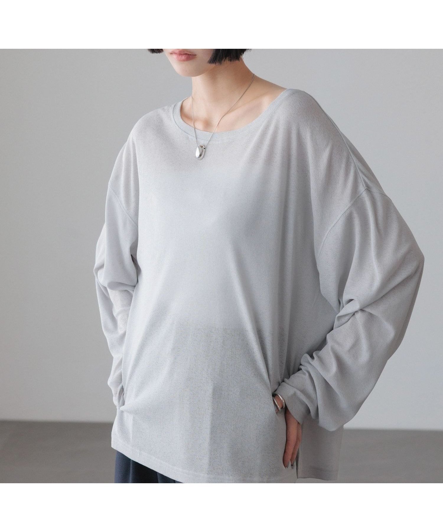 【ローリーズファーム/LOWRYS FARM】のUSEFULシアープルオーバー インテリア・キッズ・メンズ・レディースファッション・服の通販 founy(ファウニー) 　ファッション　Fashion　レディースファッション　Fashion for Women　トップス・カットソー　Cut & Sew Tops　カジュアルプルオーバー・ニットトップス　Pullovers & Knit Tops / Casual Pullovers　インナー　Innerwear　キャミワンピース　Cami Dress, Slip Dress　シアー　Sheer, See-Through　シンプル　Simple, Minimal　トレンド　Trend, Trending Now　ワイド　Wide, Wide Fit　長袖　Long Sleeve, Full Sleeve　NEWグレー|ID: prp329100004978417 ipo3291000000037309203