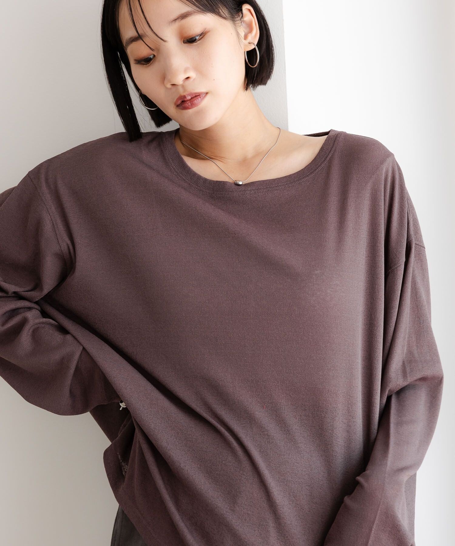 【ローリーズファーム/LOWRYS FARM】のUSEFULシアープルオーバー インテリア・キッズ・メンズ・レディースファッション・服の通販 founy(ファウニー) 　ファッション　Fashion　レディースファッション　Fashion for Women　トップス・カットソー　Cut & Sew Tops　カジュアルプルオーバー・ニットトップス　Pullovers & Knit Tops / Casual Pullovers　インナー　Innerwear　キャミワンピース　Cami Dress, Slip Dress　シアー　Sheer, See-Through　シンプル　Simple, Minimal　トレンド　Trend, Trending Now　ワイド　Wide, Wide Fit　長袖　Long Sleeve, Full Sleeve　ブラウン|ID: prp329100004978417 ipo3291000000037309205