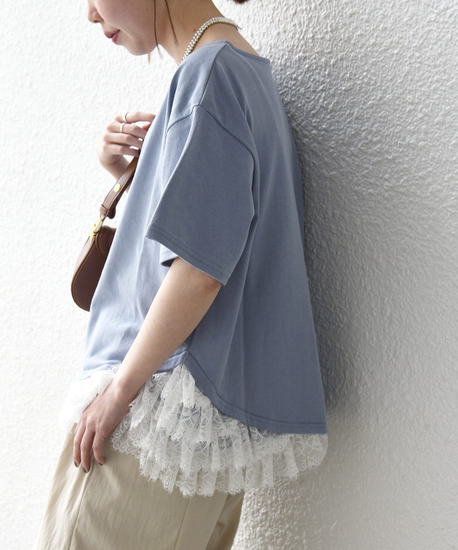 【シップス/SHIPS】のSHIPS any 洗濯機可能 レース ヘム アシンメトリー ショートスリーブ TEE インテリア・キッズ・メンズ・レディースファッション・服の通販 founy(ファウニー) 　ファッション　Fashion　レディースファッション　Fashion for Women　アクセサリー　Fashion Accessories　アシンメトリー　Asymmetrical Style　イレギュラーヘム　Irregular Hem　洗える　Machine Washable　カットソー　Cut and Sewn Top　ショート　Short, Short Length　スリーブ　Sleeve, Long Sleeve / Short Sleeve　ティアード　Tiered, Tiered Style　トレンド　Trend, Trending Now　フリル　Frill, Ruffle　ボックス　Boxy, Box Shape　レース　Lace, Lace Fabric　おすすめ　Recommended / Our Picks　夏　Summer　2026年　2026　2026春夏・S/S　Spring/Summer 2026 SS26　ブルー|ID: prp329100004978419 ipo3291000000037309217