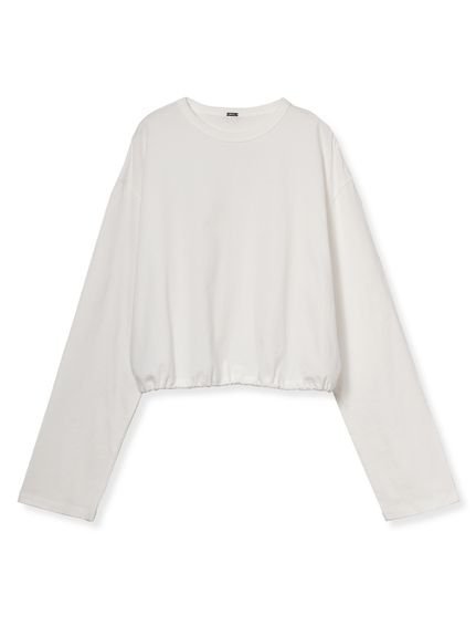 【ミラオーウェン/Mila Owen】のショート丈ドロストロングTシャツ インテリア・キッズ・メンズ・レディースファッション・服の通販 founy(ファウニー) 　ファッション　Fashion　レディースファッション　Fashion for Women　トップス・カットソー　Cut & Sew Tops　シャツ・ブラウス・オフィスカジュアル　Elegant Blouses & Button-Ups　ロングTシャツ・Tシャツ　Longline T-Shirts & Tees　ヴィンテージ　Vintage Style　今季　This Season, Current Season　ショート　Short, Short Length　シンプル　Simple, Minimal　スマート　Smart, Elegant　バルーン　Balloon, Balloon Silhouette　ボトム　Bottoms, Lower Wear　ロング　Long, Long-Length　WHT[001]|ID: prp329100004978424 ipo3291000000037309234