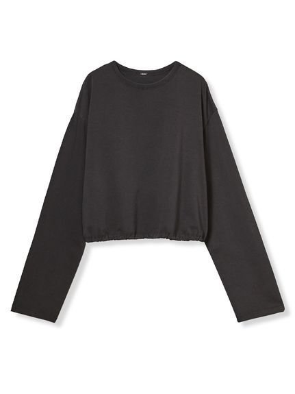 【ミラオーウェン/Mila Owen】のショート丈ドロストロングTシャツ インテリア・キッズ・メンズ・レディースファッション・服の通販 founy(ファウニー) 　ファッション　Fashion　レディースファッション　Fashion for Women　トップス・カットソー　Cut & Sew Tops　シャツ・ブラウス・オフィスカジュアル　Elegant Blouses & Button-Ups　ロングTシャツ・Tシャツ　Longline T-Shirts & Tees　ヴィンテージ　Vintage Style　今季　This Season, Current Season　ショート　Short, Short Length　シンプル　Simple, Minimal　スマート　Smart, Elegant　バルーン　Balloon, Balloon Silhouette　ボトム　Bottoms, Lower Wear　ロング　Long, Long-Length　CGRY[007]|ID: prp329100004978424 ipo3291000000037309235
