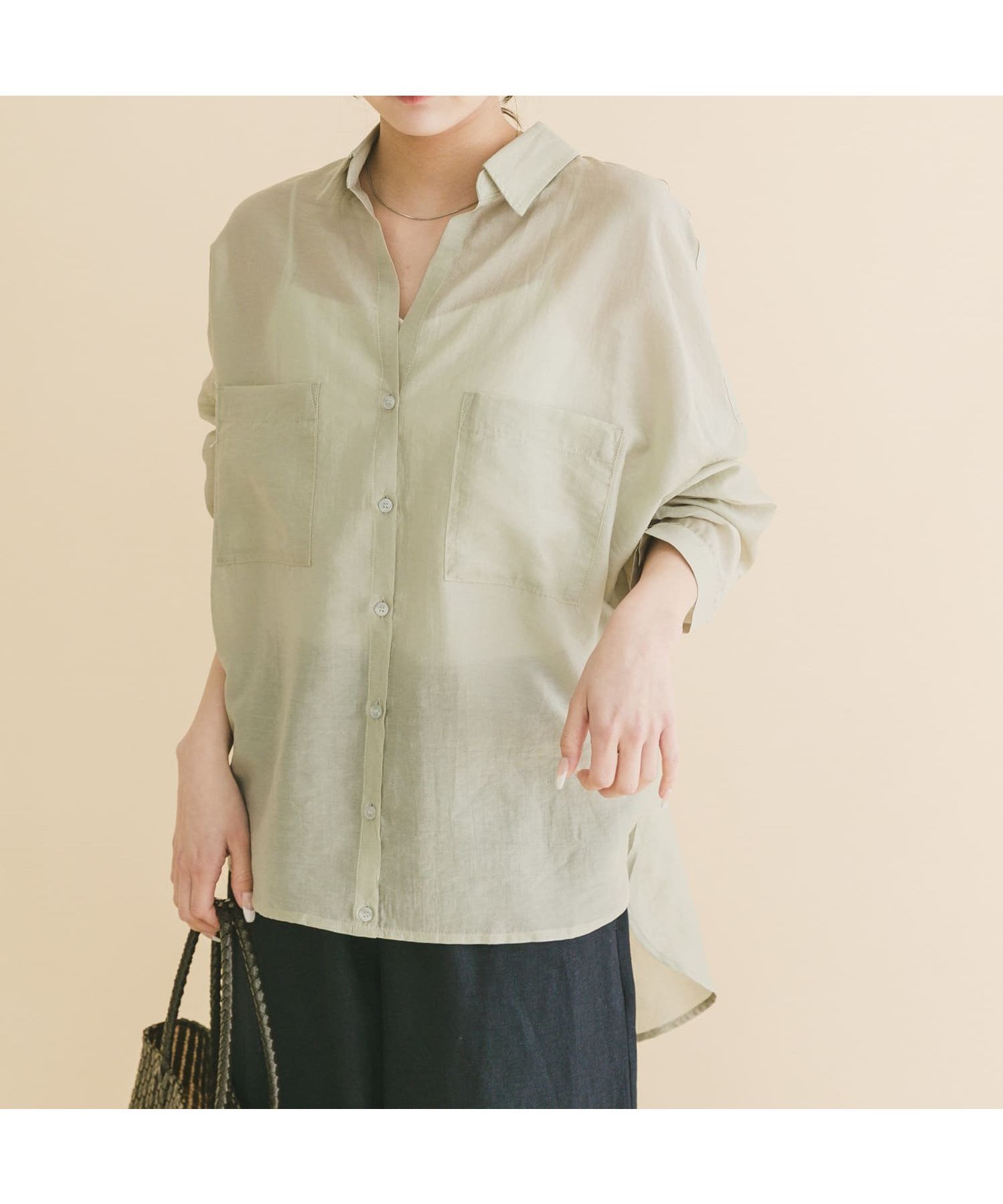 【アイテムズアーバンリサーチ/ITEMS URBAN RESEARCH】のシアーポケットスキッパーシャツ インテリア・キッズ・メンズ・レディースファッション・服の通販 founy(ファウニー) 　ファッション　Fashion　レディースファッション　Fashion for Women　トップス・カットソー　Cut & Sew Tops　シャツ・ブラウス・オフィスカジュアル　Elegant Blouses & Button-Ups　2026年　2026　2026春夏・S/S　Spring/Summer 2026 SS26　シアー　Sheer, See-Through　スキッパー　Skipper, Open Collar　リラックス　Relax, Relaxed Fit　エレガント 上品　Elegant　夏　Summer　S/S・春夏　SS, Spring/Summer, Warm Season　ミント|ID: prp329100004978426 ipo3291000000037309243