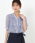 【ミッシュマッシュ/MISCH MASCH】のコーデを華やかに彩るラッフルシアーブラウス/MM528107 大人の最旬トレンドファッション＆コーディネート founy(ファウニー) ファッション Fashion レディースファッション Fashion for Women トップス・カットソー Cut & Sew Tops シャツ・ブラウス・オフィスカジュアル Elegant Blouses & Button-Ups 春 Spring シフォン Chiffon, Lightweight Fabric スリーブ Sleeve, Long Sleeve / Short Sleeve タイトスカート Pencil Skirt, Tight Skirt ダウン Down, Puffer デニム Denim, Jeans Material フェミニン Feminine, Girly フリル Frill, Ruffle ボトム Bottoms, Lower Wear ワイド Wide, Wide Fit S/S・春夏 SS, Spring/Summer, Warm Season おすすめ Recommended / Our Picks 夏 Summer エレガント 上品 Elegant thumbnail ブルー|ID: prp329100004978428 ipo3291000000037309269