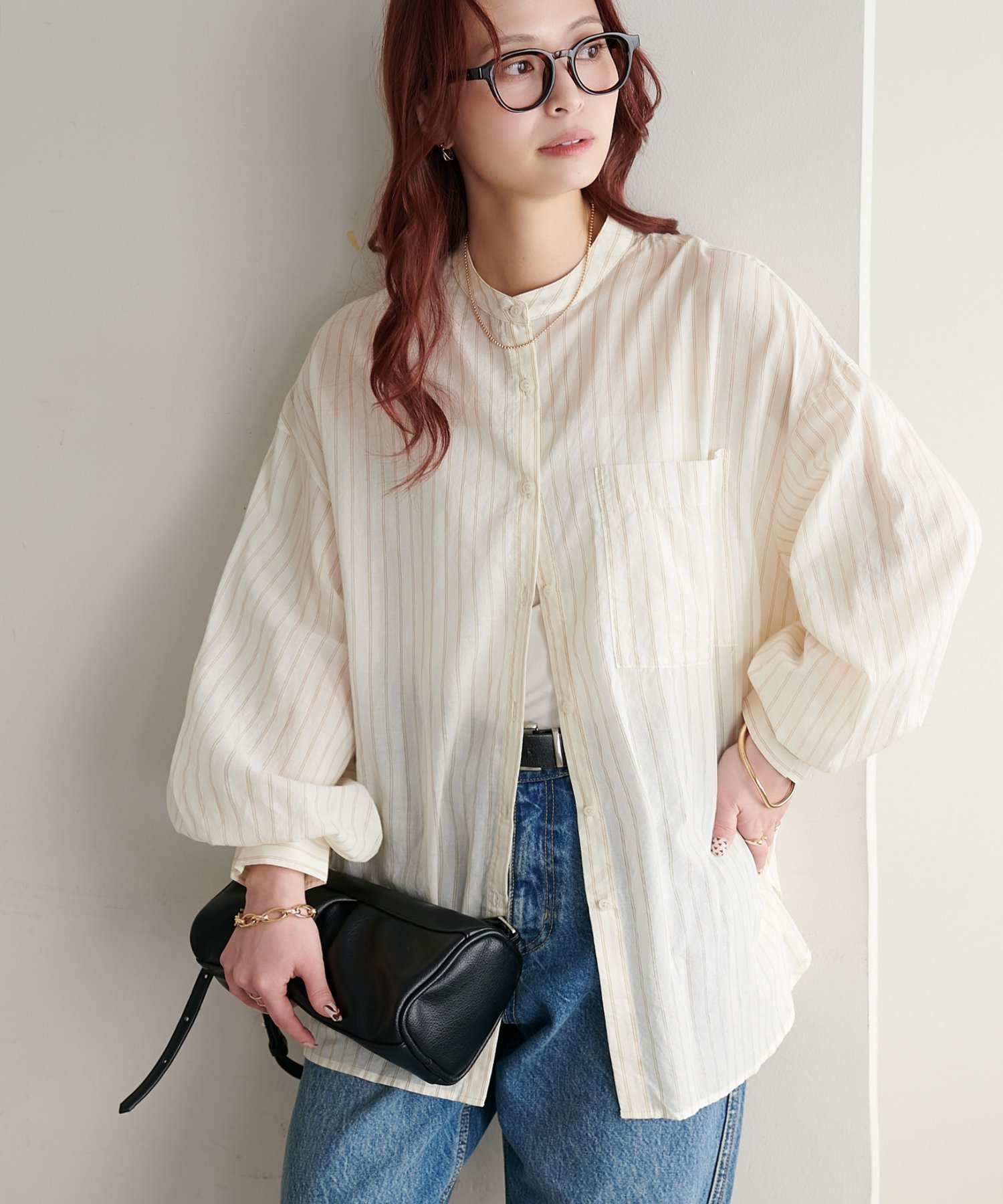 【ディスコート/Discoat】の【WEB限定】コットンシアーバンドカラーシャツ インテリア・キッズ・メンズ・レディースファッション・服の通販 founy(ファウニー) 　ファッション　Fashion　レディースファッション　Fashion for Women　トップス・カットソー　Cut & Sew Tops　シャツ・ブラウス・オフィスカジュアル　Elegant Blouses & Button-Ups　インナー　Innerwear　シンプル　Simple, Minimal　エレガント 上品　Elegant　羽織　Haori, Light Jacket　アイボリー|ID: prp329100004978434 ipo3291000000037309305