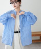 【ディスコート/Discoat】の【WEB限定】コットンシアーバンドカラーシャツ 大人の最旬トレンドファッション＆コーディネート founy(ファウニー) ファッション Fashion レディースファッション Fashion for Women トップス・カットソー Cut & Sew Tops シャツ・ブラウス・オフィスカジュアル Elegant Blouses & Button-Ups インナー Innerwear シンプル Simple, Minimal エレガント 上品 Elegant 羽織 Haori, Light Jacket thumbnail ブルーその他1|ID: prp329100004978434 ipo3291000000037309307