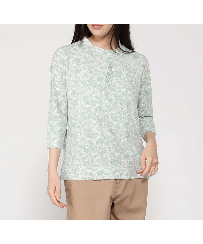【クロコダイル/CROCODILE】の花柄プリント ハイネック プルオーバー インテリア・キッズ・メンズ・レディースファッション・服の通販 founy(ファウニー) https://founy.com/ ファッション Fashion レディースファッション Fashion for Women トップス・カットソー Cut & Sew Tops カジュアルプルオーバー・ニットトップス Pullovers & Knit Tops / Casual Pullovers 花柄・フラワープリント・モチーフ Floral Prints & Motifs / Flower Pattern Tops エレガント 上品 Elegant ハイネック High Neck, Mock Neck パープル Purple, Violet プリント Print, Printed Pattern 夏 Summer 春 Spring S/S・春夏 SS, Spring/Summer, Warm Season |ID: prp329100004978436 ipo3291000000037309313