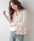 【ラジュール/Lajour】のペプラムリブニットカーディガン 大人の最旬トレンドファッション＆コーディネート founy(ファウニー) ファッション Fashion レディースファッション Fashion for Women トップス・カットソー Cut & Sew Tops ニット Knit Tops & Sweaters カーディガン・羽織り Layered Style Cardigans 2026年 2026 2026春夏・S/S Spring/Summer 2026 SS26 アシンメトリー Asymmetrical Style イレギュラー Irregular Design デコルテ Décolleté, Neckline フリル Frill, Ruffle ペプラム Peplum, Flared Hem thumbnail ピンク|ID: prp329100004978437 ipo3291000000037309321