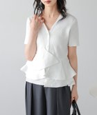 【ラジュール/Lajour】のペプラムリブニットカーディガン 大人の最旬トレンドファッション＆コーディネート founy(ファウニー) ファッション Fashion レディースファッション Fashion for Women トップス・カットソー Cut & Sew Tops ニット Knit Tops & Sweaters カーディガン・羽織り Layered Style Cardigans 2026年 2026 2026春夏・S/S Spring/Summer 2026 SS26 アシンメトリー Asymmetrical Style イレギュラー Irregular Design デコルテ Décolleté, Neckline フリル Frill, Ruffle ペプラム Peplum, Flared Hem thumbnail 半袖ホワイト|ID: prp329100004978437 ipo3291000000037309323