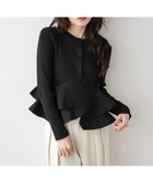 【ラジュール/Lajour】のペプラムリブニットカーディガン 大人の最旬トレンドファッション＆コーディネート founy(ファウニー) ファッション Fashion レディースファッション Fashion for Women トップス・カットソー Cut & Sew Tops ニット Knit Tops & Sweaters カーディガン・羽織り Layered Style Cardigans 2026年 2026 2026春夏・S/S Spring/Summer 2026 SS26 アシンメトリー Asymmetrical Style イレギュラー Irregular Design デコルテ Décolleté, Neckline フリル Frill, Ruffle ペプラム Peplum, Flared Hem thumbnail Uネックブラック|ID: prp329100004978437 ipo3291000000037309327